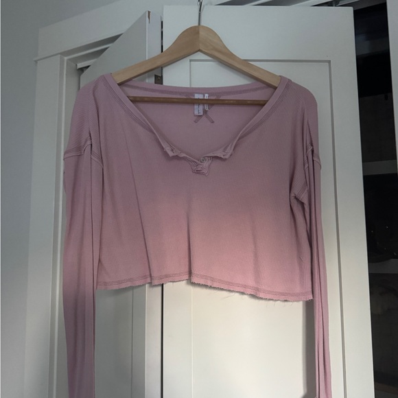 Urban Outfitters Tops - Urban Outfitters Mauve Long Sleeve Crop Top